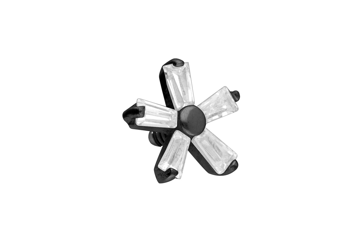 Titan Schraubaufsatz mit Außengewinde KRISTALLBLUME von Piercingline